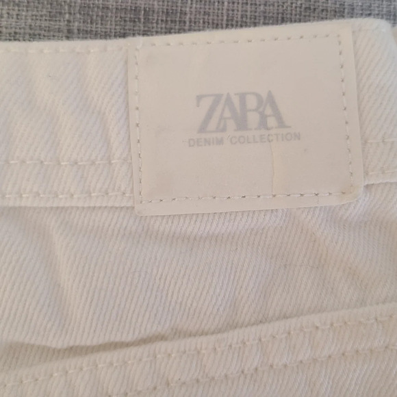 Zara Women's Jeans Size 2 US‎ White High-rise Straight Leg Denim - Picture 7 of 9